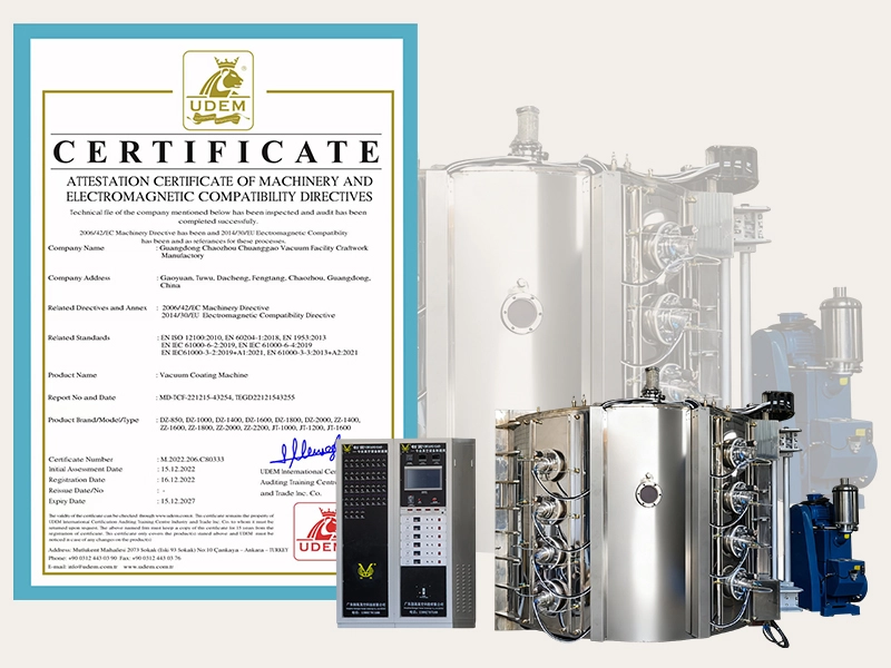 CGVAC PVD vacuum coating machines- Certified under EU Machinery and EMC Directive