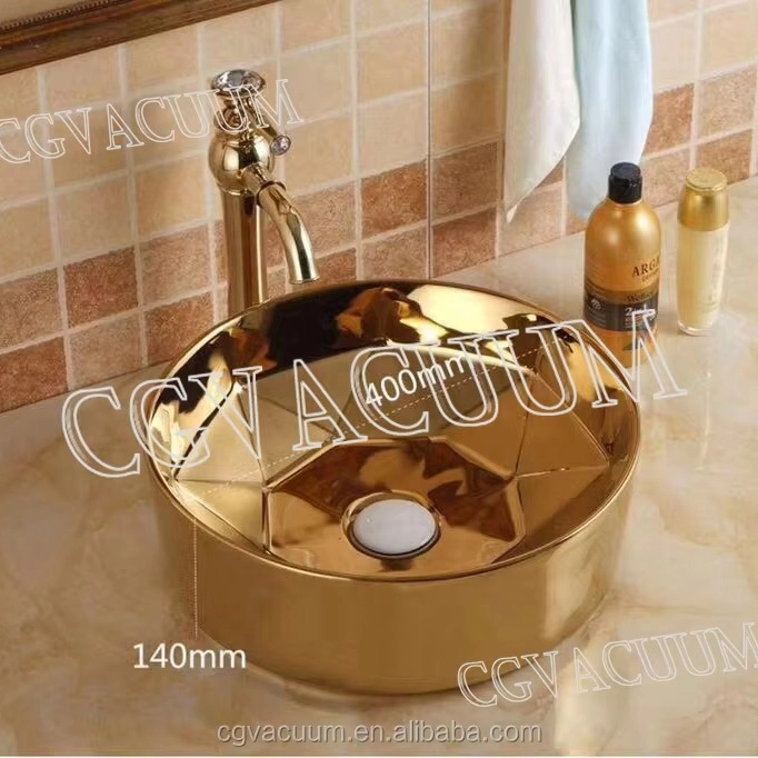 Magnetron Sputtering Vacuum Coating Machine, Ceramic Sanitary Table Top Toilet Basin Gold Plated Machine