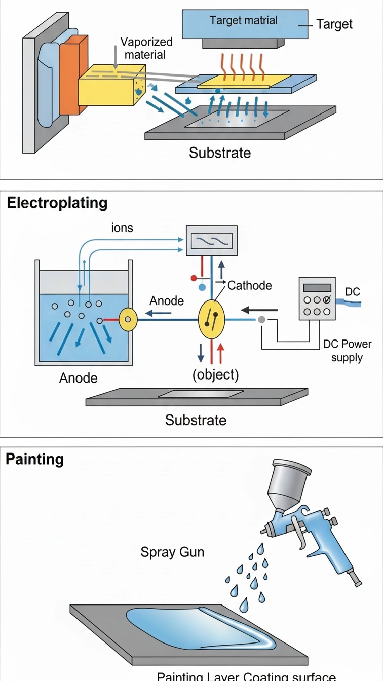 PVD vs Electroplating vs Painting Explore Surface Coating Treatment Technology